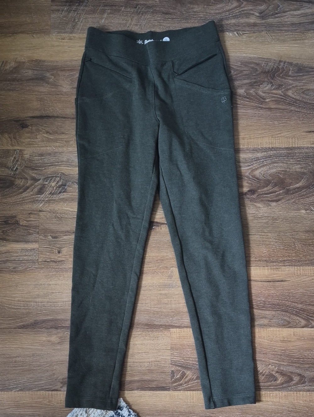 Betabrand Dress Pant Yoga Pants Olive Green Stretch Pull On Women's Small Long
